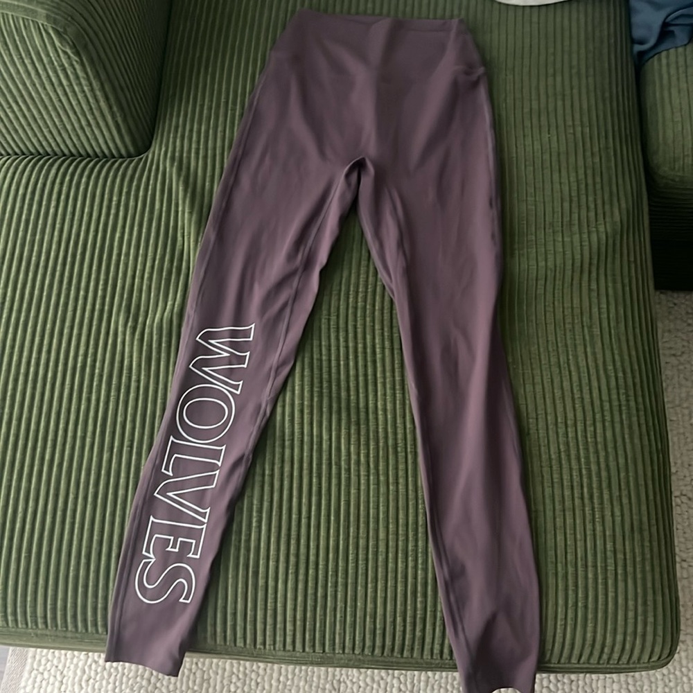 Darc Sport Plum Leggings with Wolves Graphic